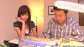Nerdy Nanako Takeuchi Rides Teacher for Sex Education