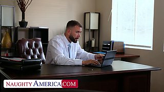 Mandy Waters is the office naughty girl and she milks the value of her pussy to get ahead