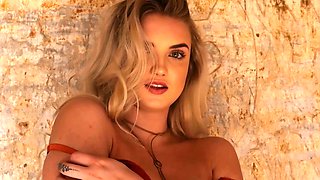 Teen cowgirl reveals her nipple piercing