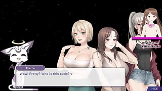 Sex game gameplay, visual hentai, tanned
