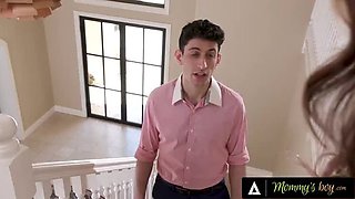 Stepmom Lolly Dames Seduces Step Son Nick Strokes With Rough Standing Sex & Titty Fuck