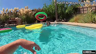 Laynee James Soaks Her Pussy In The Pool Before Getting Filled