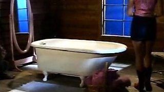 Foot fetish cumload with brunette