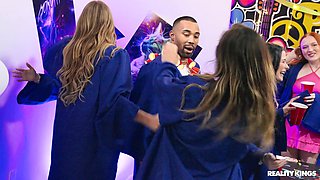 Graduation Orgy at Crazy College GFs - Graduation Gone Wild with Angel Youngs, BBC Rocket Powers