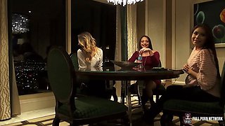 James Deen Interviews Horny Threesome of Avi Love, Bambi & Sami Parker