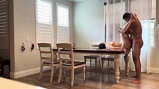 Fucking My Buddy's Wife on the Dining Table While He's Out of Town - Asian MILF Brunette Loud Moaning