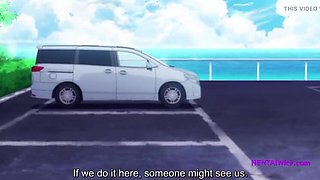 Horny Anime Girl Gets Fucked Hard in Car Backseat - Big Tits, Creampie, Rough Sex