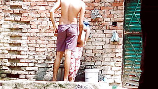 Bhabhi taking bath dogistyle with brother-in-law