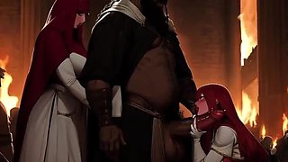 Spicy Toons: African Warrior BBC Rough Fucks & Creampie in European Street Sex