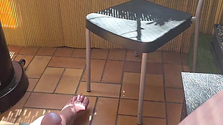 neighbor in underwear on the balcony