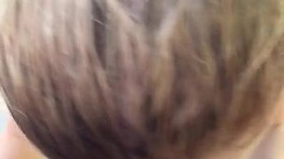 Outdoor POV blowjob with 18yo Brunette Girlfriend getting cum on face - Homemade