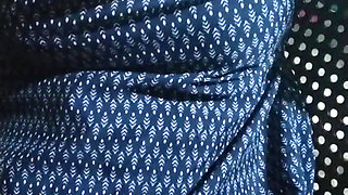 South Indian Beauty Massaging Her Hot Boobs with Oil