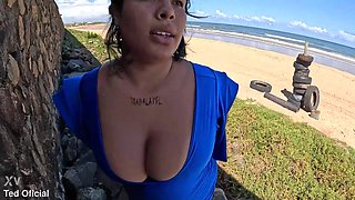 Thick Brazilian's Beach POV Ignites Brunette Oral Heat