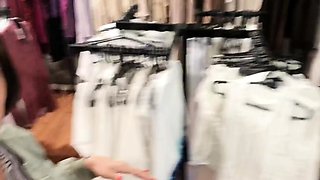 Amateur pigtailed brunette stripteases and dances