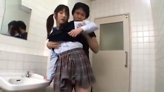 Schoolgirl Fucking In Public Toilet