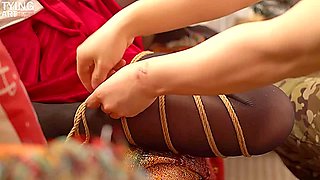 Asian Christmas Cosplay Bondage