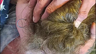 Anisleigh  getting warmed up on a pool table in view of the highway