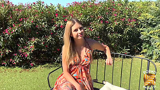 Rebecca, Gorgeous Blonde, Gets Fucked by Two Dudes