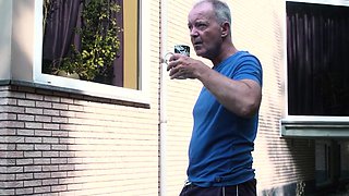 Outdoor Passion: Redhead Cougar Seduces Young Stud in the