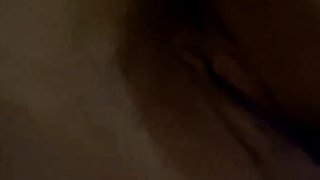 Busty curly brunette with big boobs fucks on couch