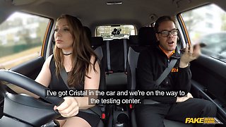 Jasmine Jae & Ryan Ryder in a hot FFM car sex threesome with instructor