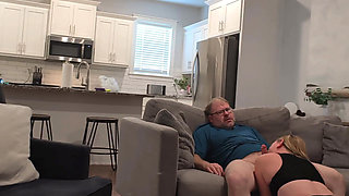 Cuckquean Selfie - Redhead Cuckold Wife Films Husband Fuck Blonde in Doggy