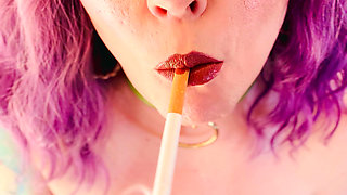 The Lovely Miss Tina Snua Smokes A Cigarette With Dangles, Drifts & Close Ups