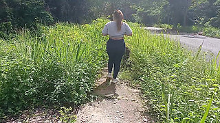 Chubby Latina Shows Her Ass and Tits Outdoors