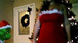 Hot babe with perfect big boobs taking shower