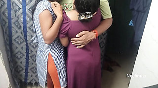 Indian Threesome with Neelimaa: Mature Desi Aunty in Hot Kitchen Sex