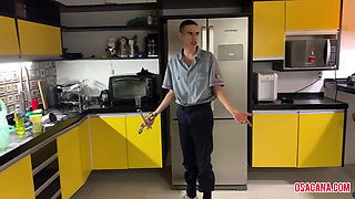 Naughty maid catches boss fucking firefighter