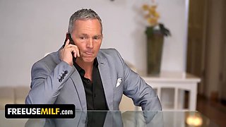 Freeuse cougar - hot assistant Jasmine Jae attends to all lustful needs of her bosses