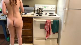 Long-haired Babe Spells Worcestershire Correctly. Naked In The Kitchen Episode 70