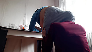 I lick my milf boss's ass for a long time for a promotion