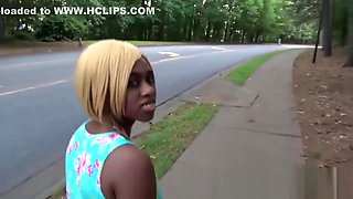 Ebony Girl Sexy Teen Amateur POV Blowjob Fuck Saudi Stranger In Public