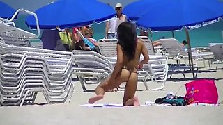 Brazen Spouse Nikki Brazil in Teeny Thong & Public Topless Challenge!