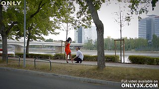 Honey demon & Raul Costa - Only Gold Digger brings you foot fucking filled pussy in public