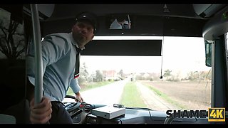 Shame4k. blond principal with perfect hooters displays her tricks