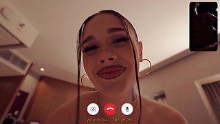 Shameless shawty fucks with her lover wile on face-time call