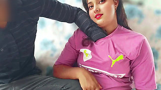 Desi Village Girl Soniya so Happy with Her Lover's Big Cock, Beautiful Teen Babe Girl Fucking When Alone