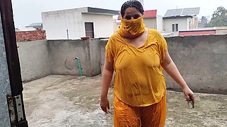 Pakistani mommy savors the rainfall