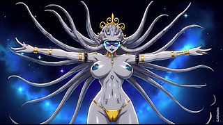 My Alien girlfriend topless in space (Ai animation)