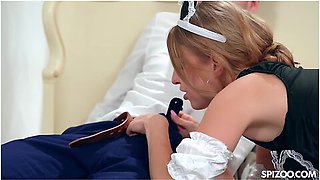 Naughty Maid Jayla De Angelis Offers Her Shaved Pussy