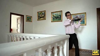 Daddy4k. naughty step grandpa successfully entices naive female to...