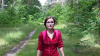 Pretty faced German girl is happy to suck that dick in public