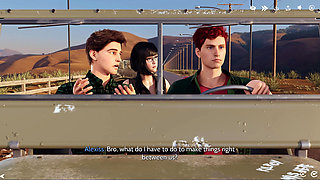 After the Car Ride, Beautiful Chloe Invites Alexis to Stay Over for a Passionate Sex Night - 3D Gameplay