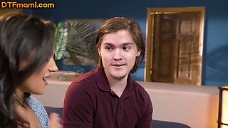 Stunning MILFs sharing cock in 3some