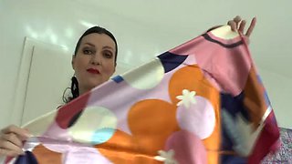 Beautiful Satin Headscarf Demonstration, JOI Lady Victoria Valente