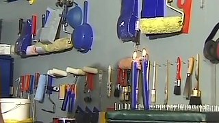 Mature German Slut Dominated by Her Master in the Workshop