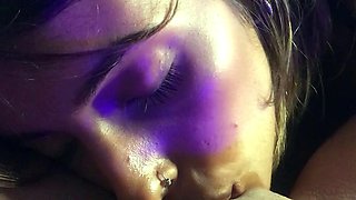 Two wet naked amateur babes having lesbian sex in the shower